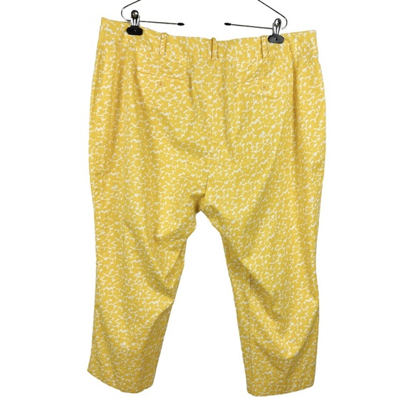 Talbots Cropped Pants Yellow Patterned Size 18W - Picture 3 of 8